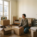 Personne faisant des cartons après une séparation